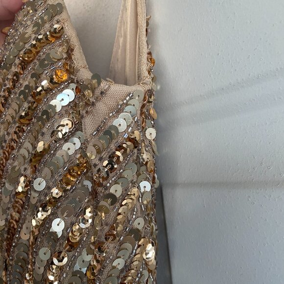 NWT $598 Size 6 Mac Duggal sequined bodysuit dress 93801 - Picture 5 of 8